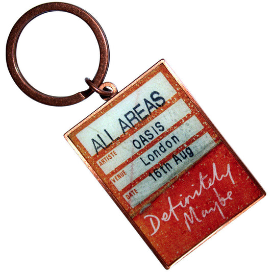 Definitely Maybe Aaa Setlist Metal Key Chain