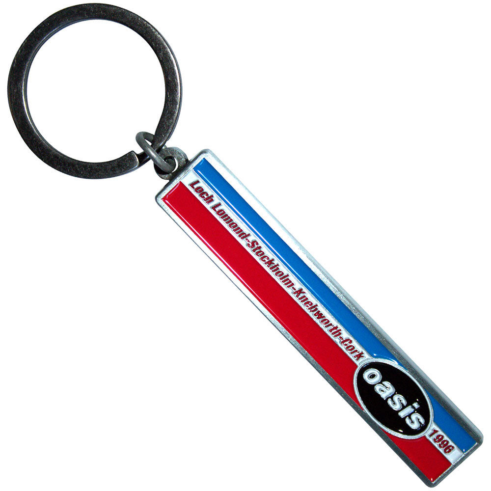 Oasis 1996 Tour Horizontal Stripes Metal Key Chain