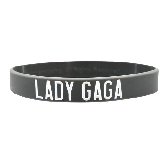 White On Grey Logos Rubber Bracelet
