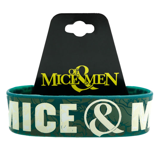 Green Floral Rubber Bracelet