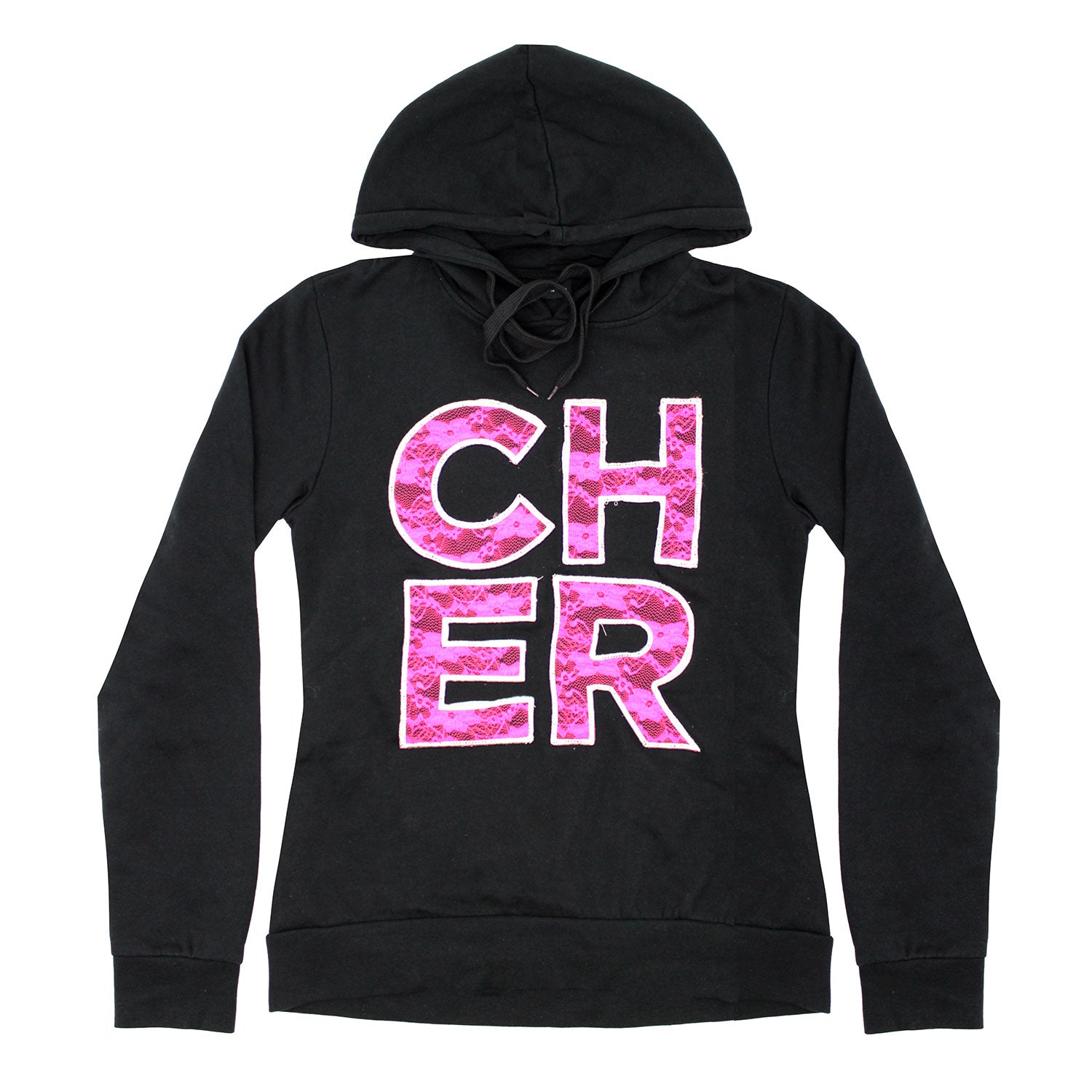Pink Lace Girls Jr Hooded Sweatshirt