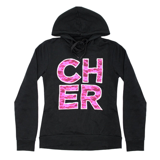 Pink Lace Girls Jr Hooded Sweatshirt