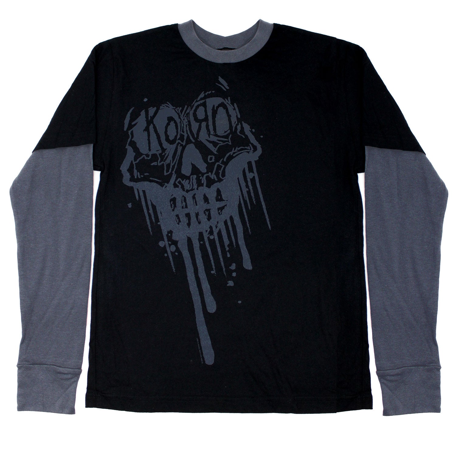 Drip Skull With Thermal Black Sleeves Long Sleeve