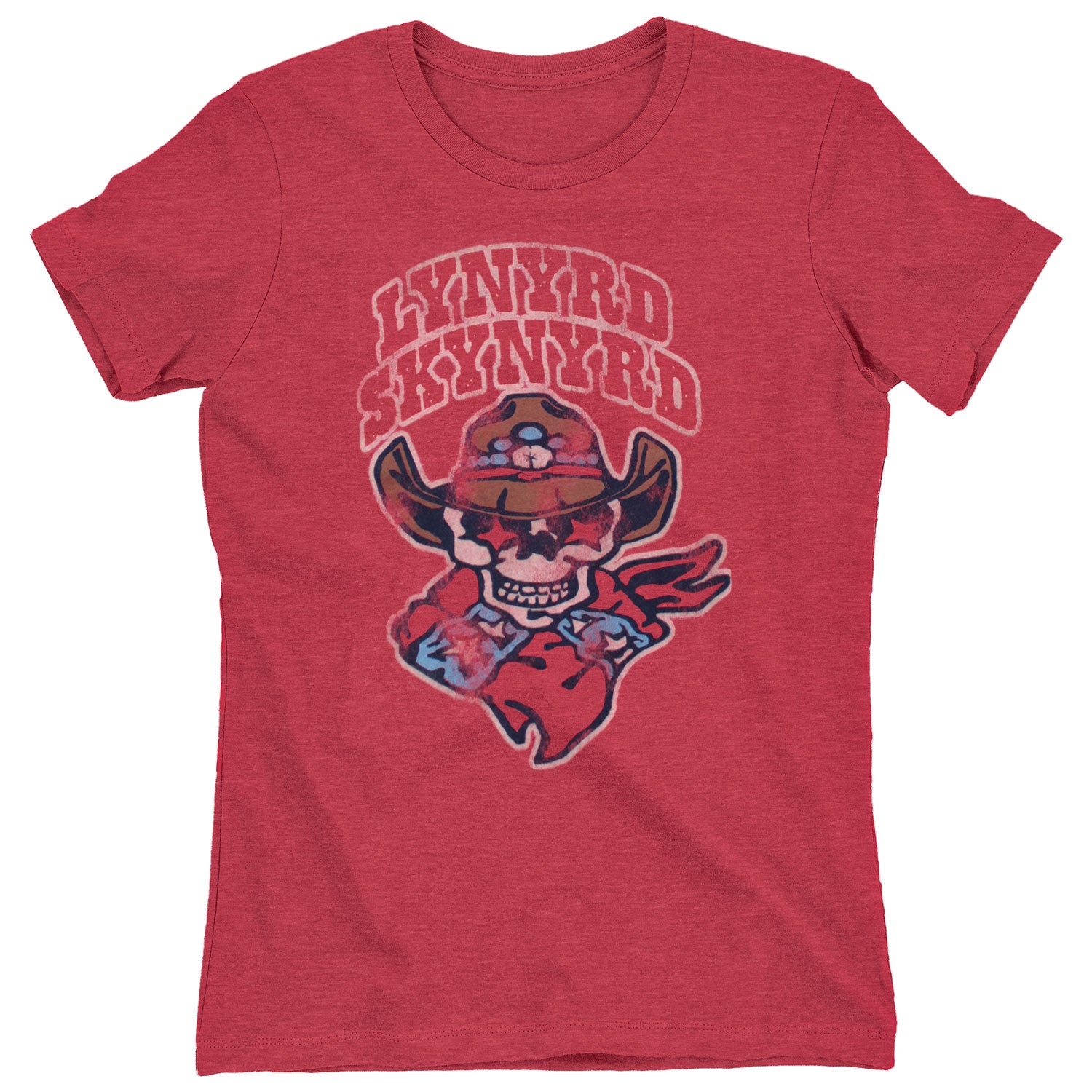 Vintage Distressed Cowboy Skull Logo Junior Top