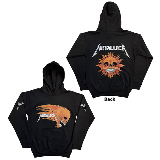 Metallica Worn Pushead Flaming Skull Hooded Sweatshirt Front