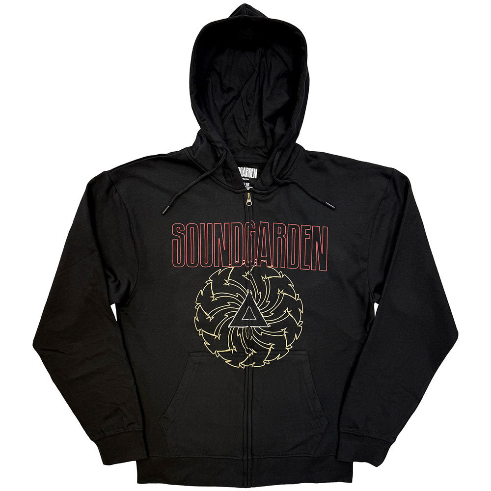 Spiral & Logo Zippered Hooded Sweatshirt