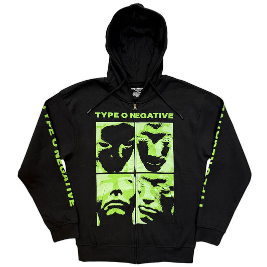 Faces Zippered Hooded Sweatshirt