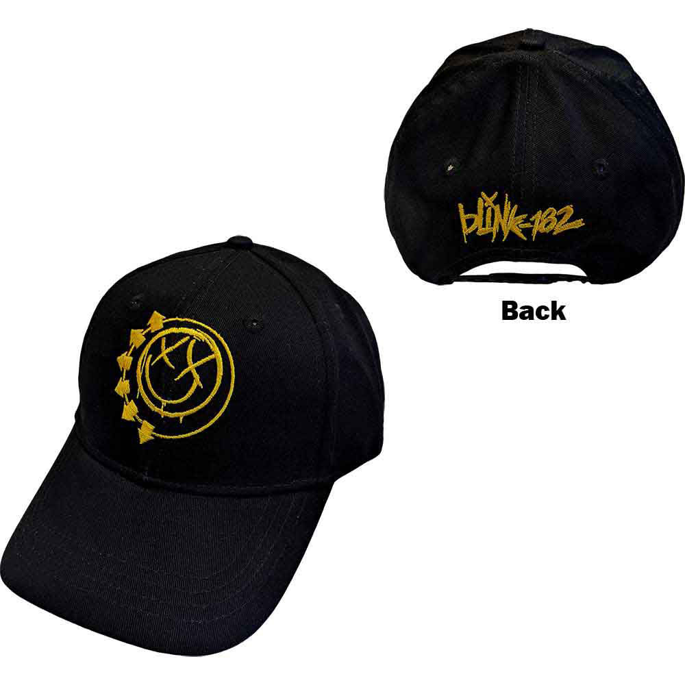 Blink 182 Yellow Six Arrow Smile Baseball Cap Front