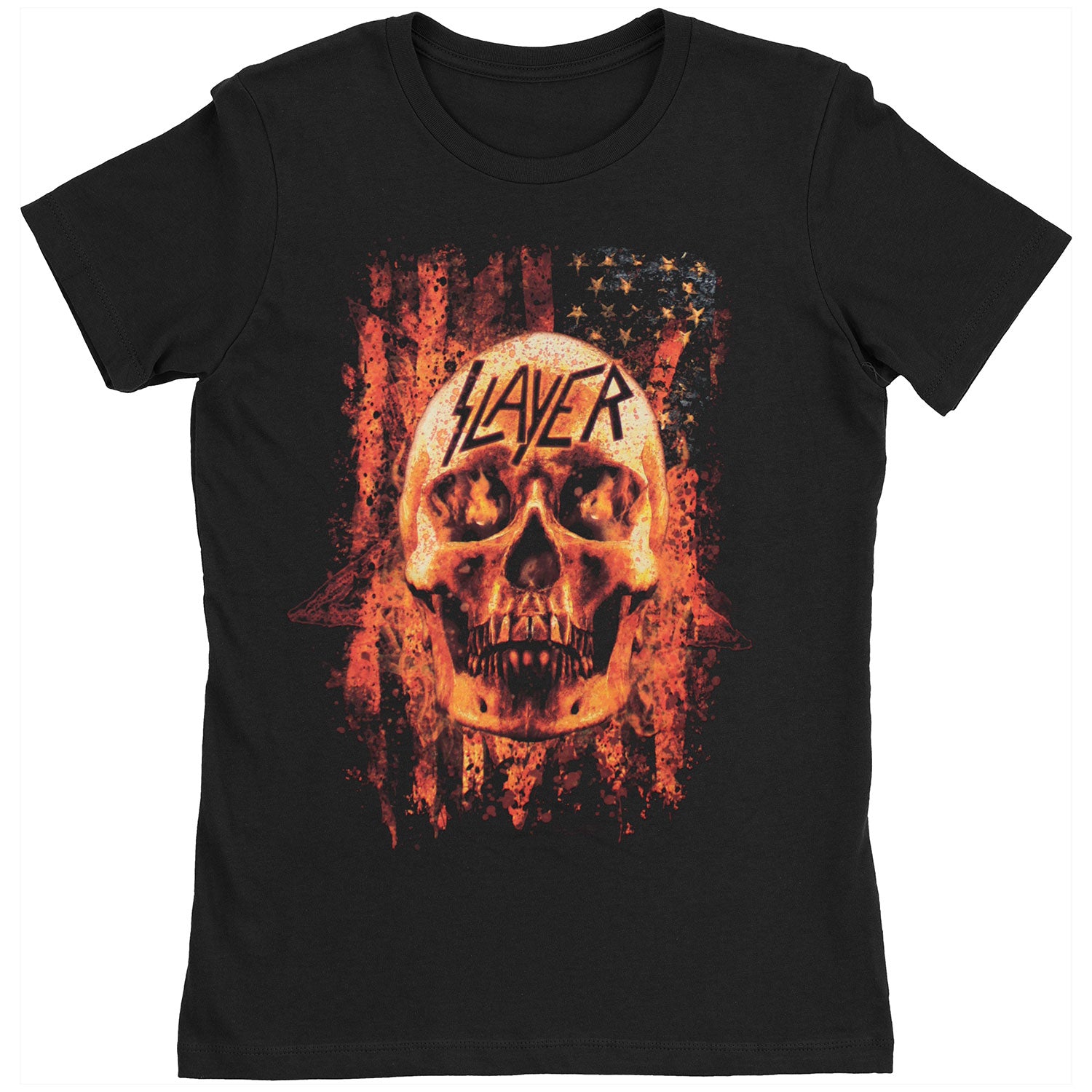 Flag Skull Flames Tee Junior Top