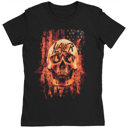 Flag Skull Flames Tee Junior Top