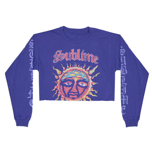 Sublime Sun On Purple Long Sleeve Crop Top Junior Top
