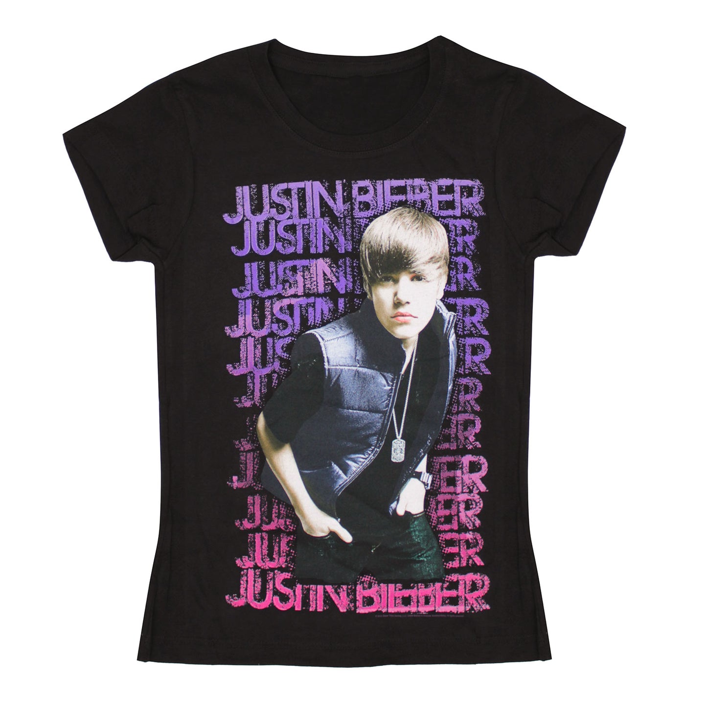 Justin Bieber Vintage Photo & Logos (Sizes Run Small - More Like Teenage Sizing) Junior Top