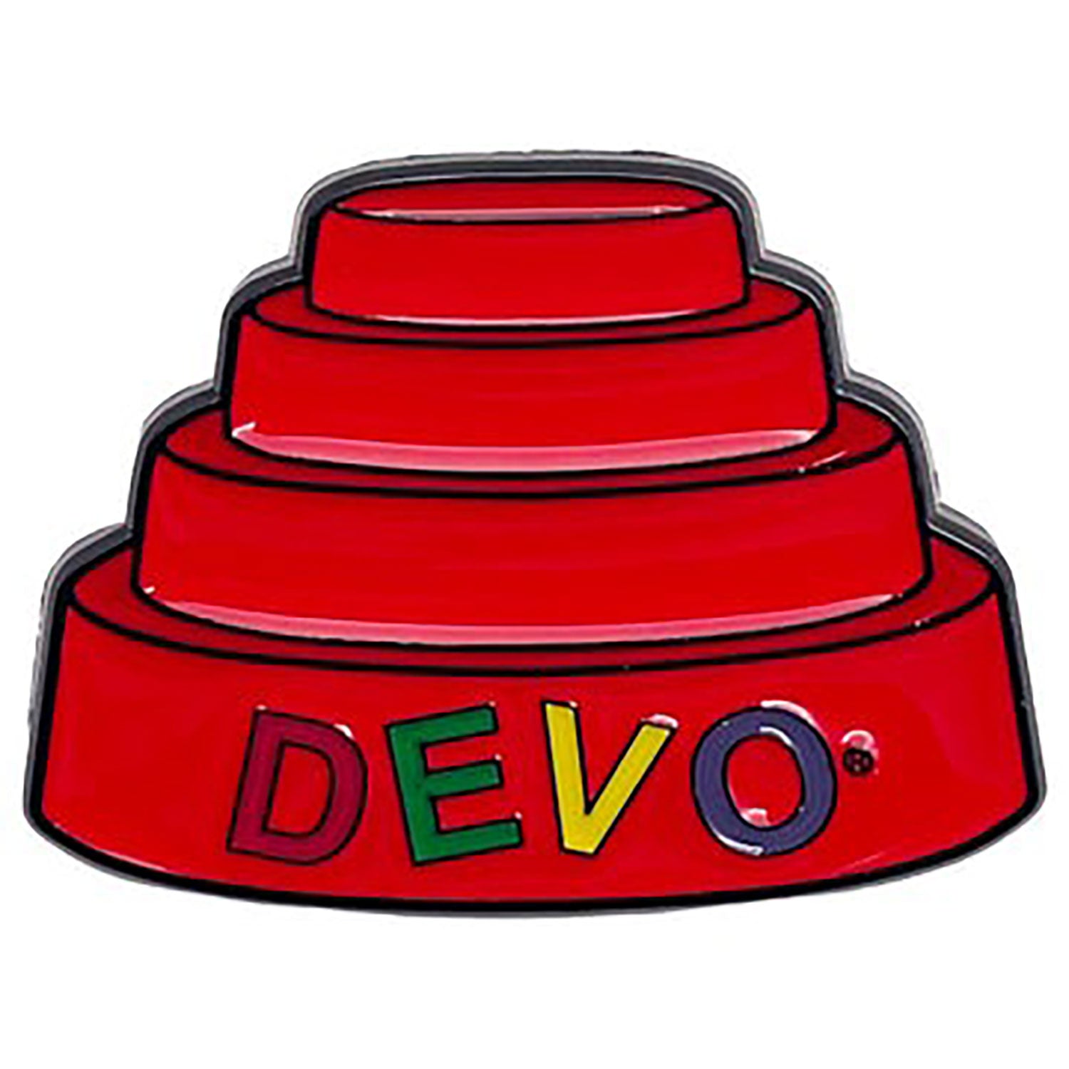 Devo Dome Hat Pewter Pin Badge