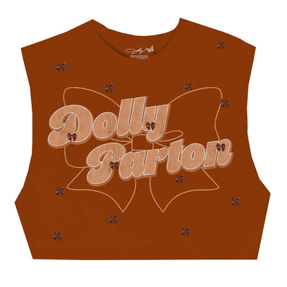 Dolly Parton Dolly Star Bow Juniors Crop Top Junior Top