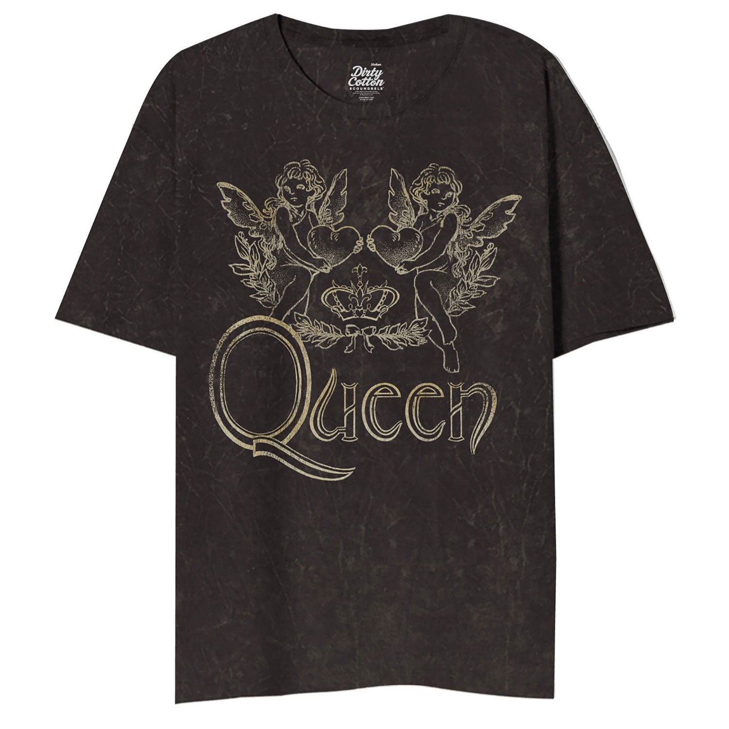 Queen Lovely Logo Mineral Wash Oversized Juniors Tshirt Junior Top