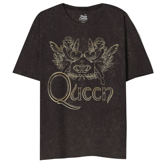 Queen Lovely Logo Mineral Wash Oversized Juniors Tshirt Junior Top