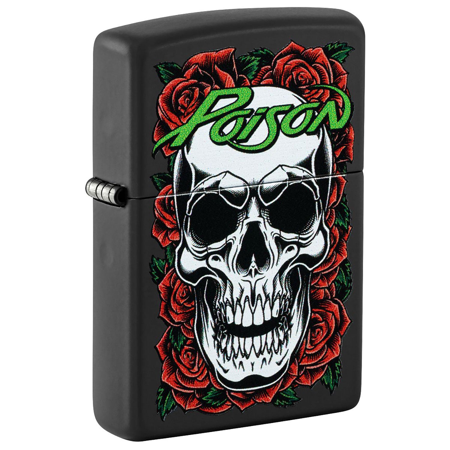 Poison Skull & Roses Logo Refillable Lighter
