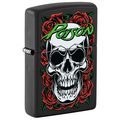 Poison Skull & Roses Logo Refillable Lighter