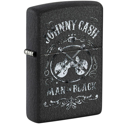 Johnny Cash Man In Black (Black Crackle) Refillable Lighter
