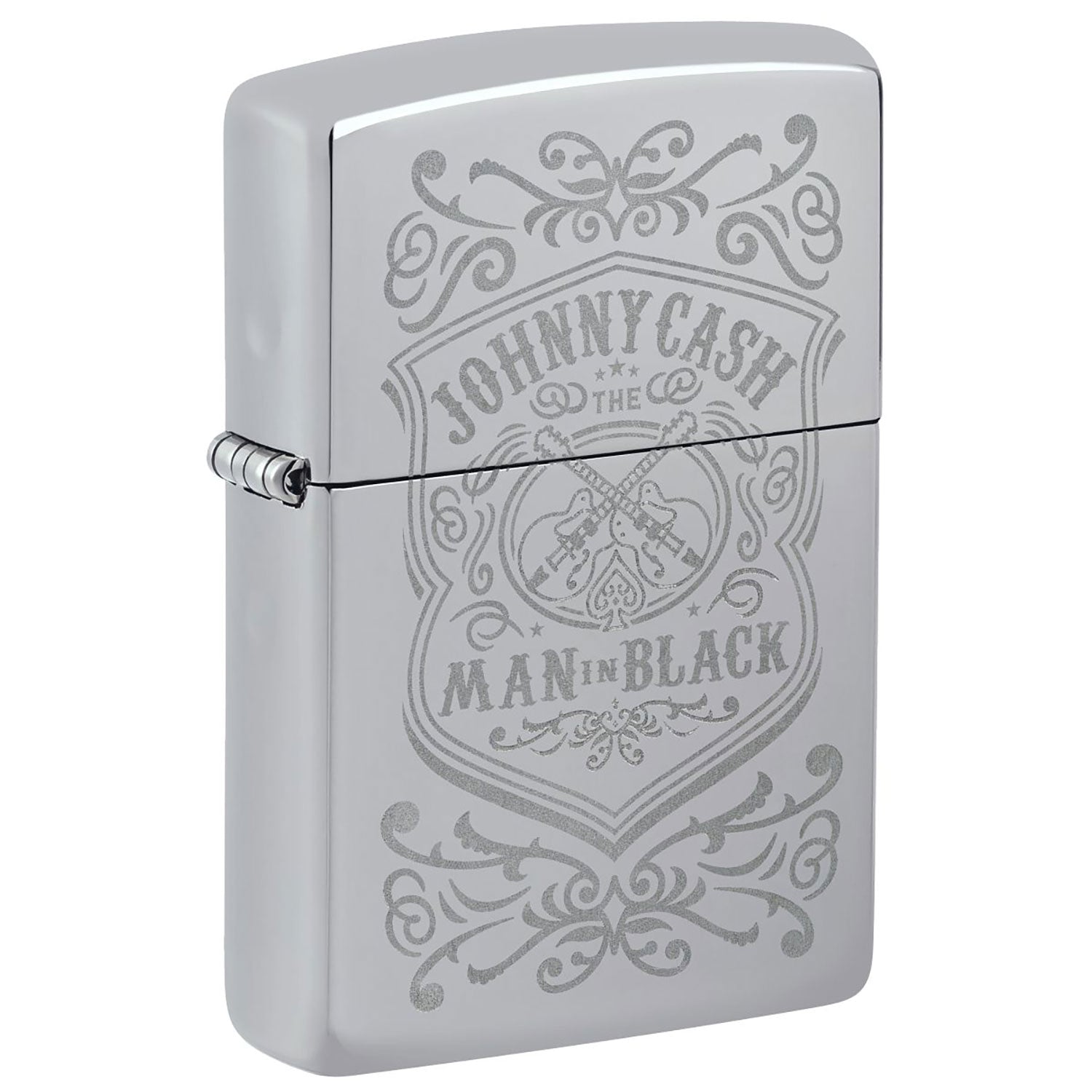 Johnny Cash Man In Black (High Polish Chrome) Refillable Lighter