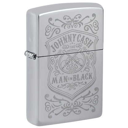 Johnny Cash Man In Black (High Polish Chrome) Refillable Lighter
