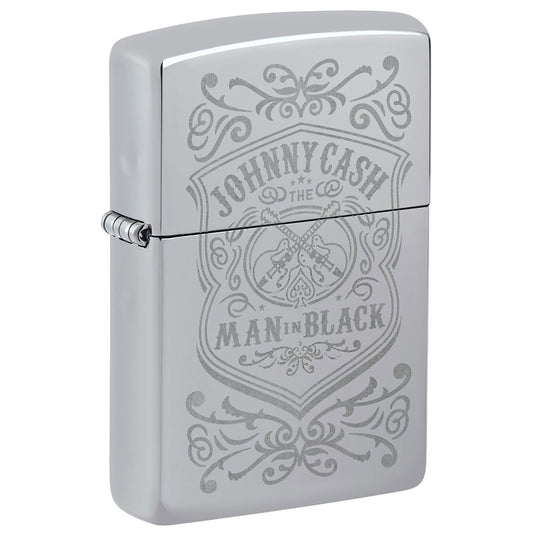 Johnny Cash Man In Black (High Polish Chrome) Refillable Lighter