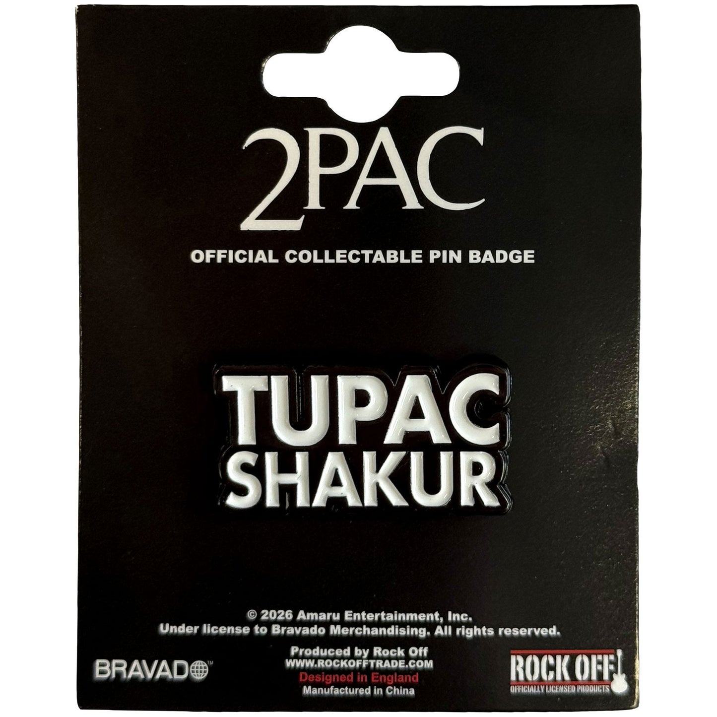 Tupac Text Logo Pewter Pin Badge