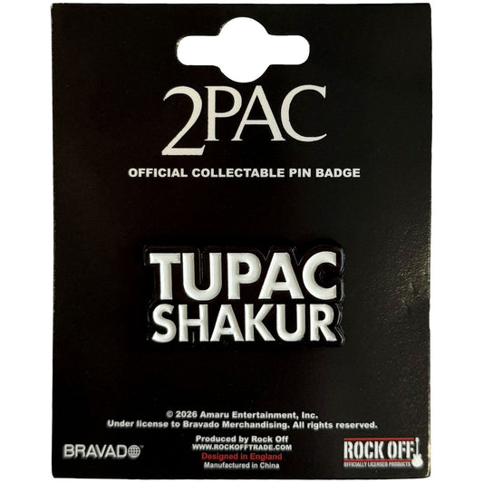 Tupac Text Logo Pewter Pin Badge