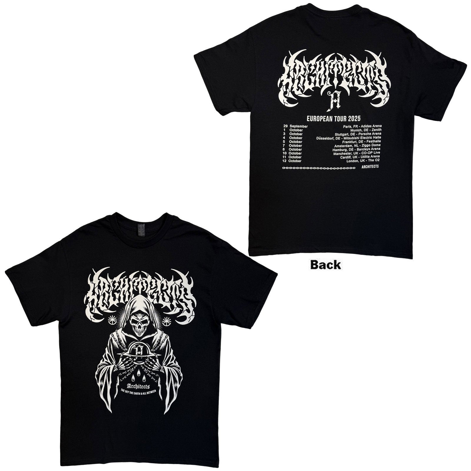 Architects Tste & Ab Skeleton Eu Tour 25 T-shirt