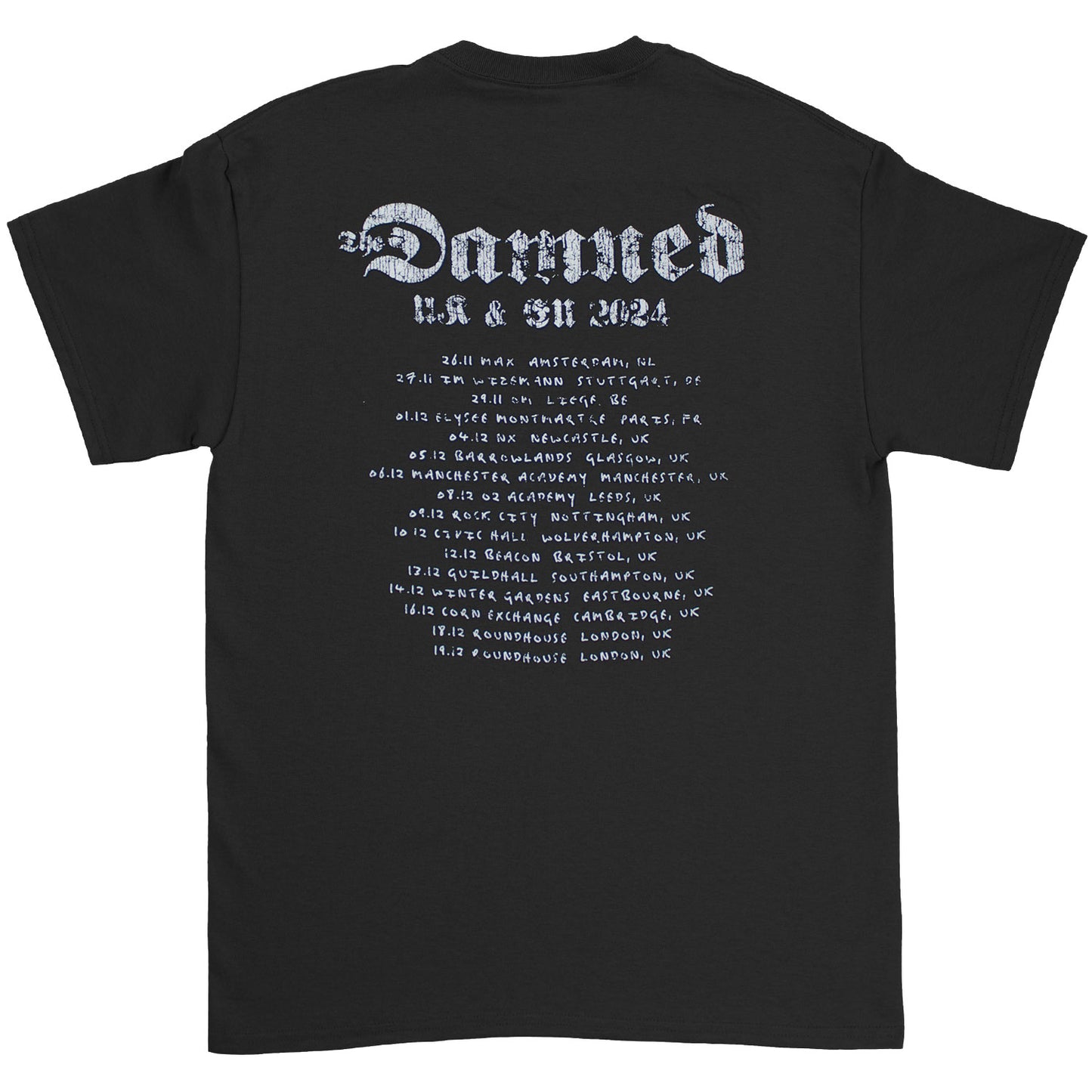 Damned Photo Uk & Eu Tour 24 T-shirt Back