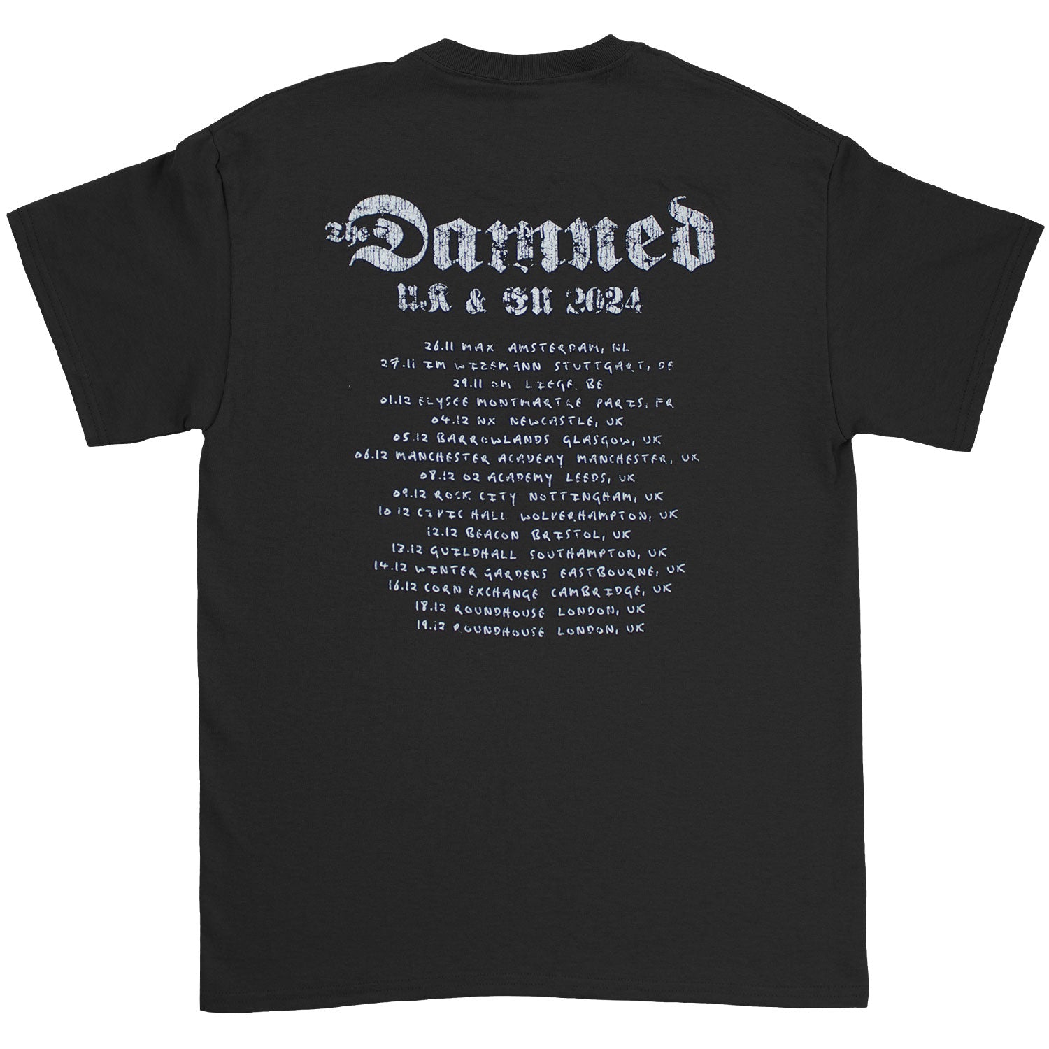 Damned Photo Uk & Eu Tour 24 T-shirt Back