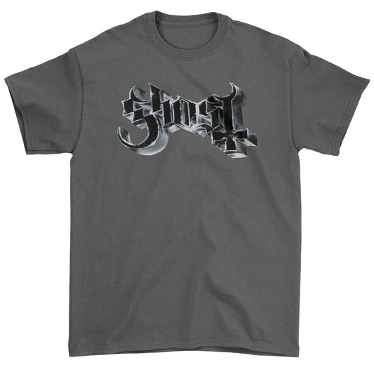 Ghost Chrome Logo & Grucifix Outline T-shirt