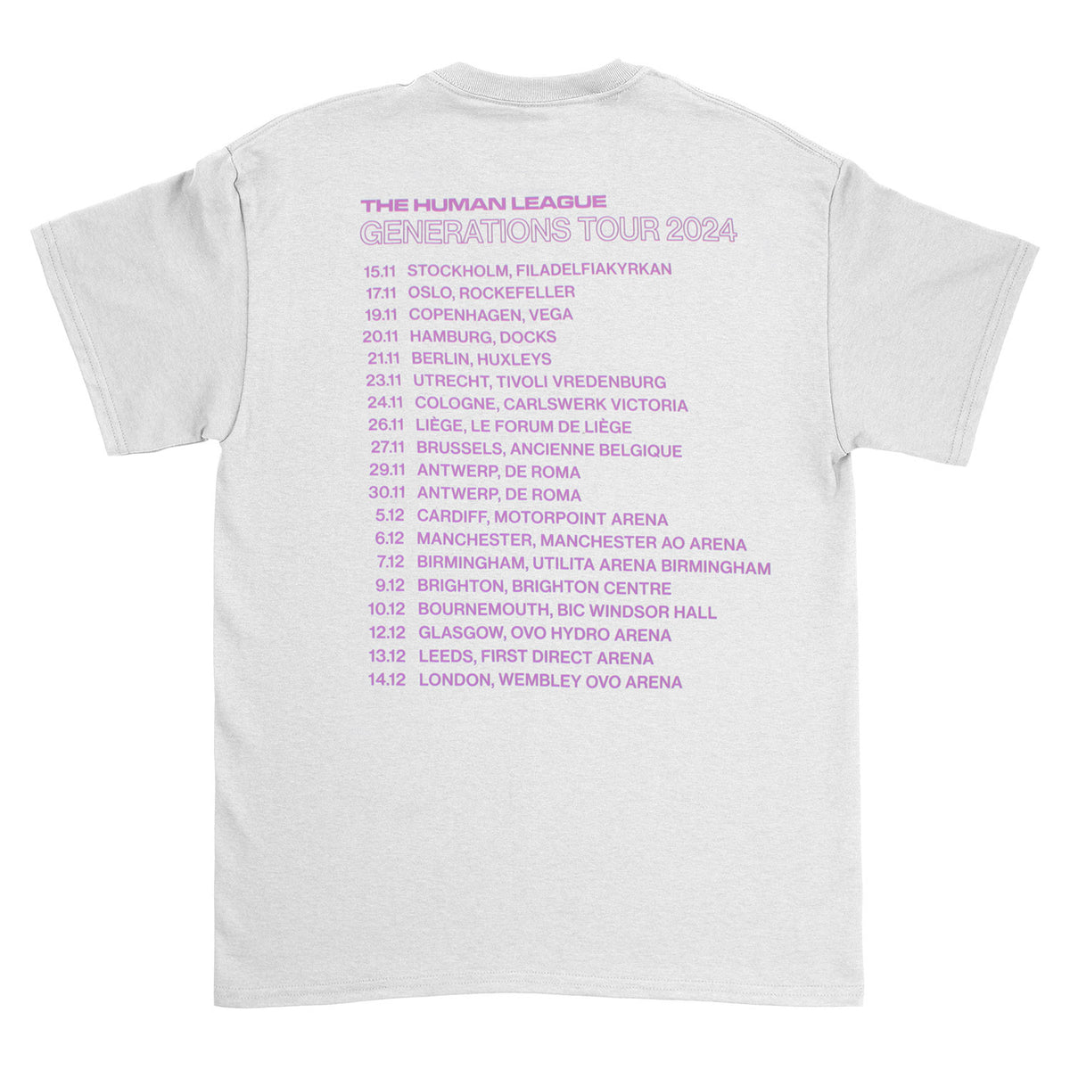 Human League Generations Tour '24 Photo T-shirt Back