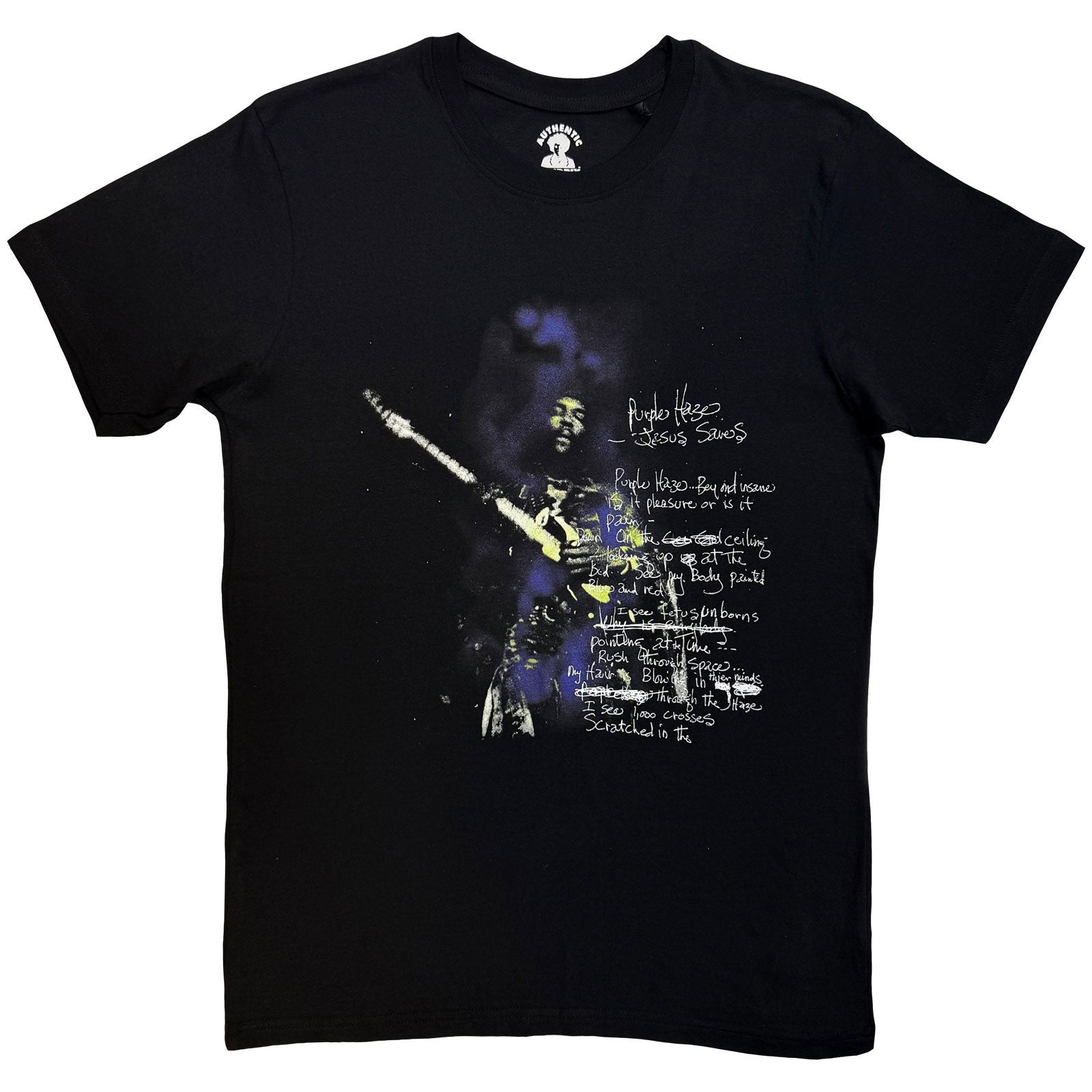 Jimi Hendrix Purple Haze Lyrics T-shirt