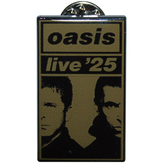 Oasis Live '25 Gold Split Faces Pewter Pin Badge