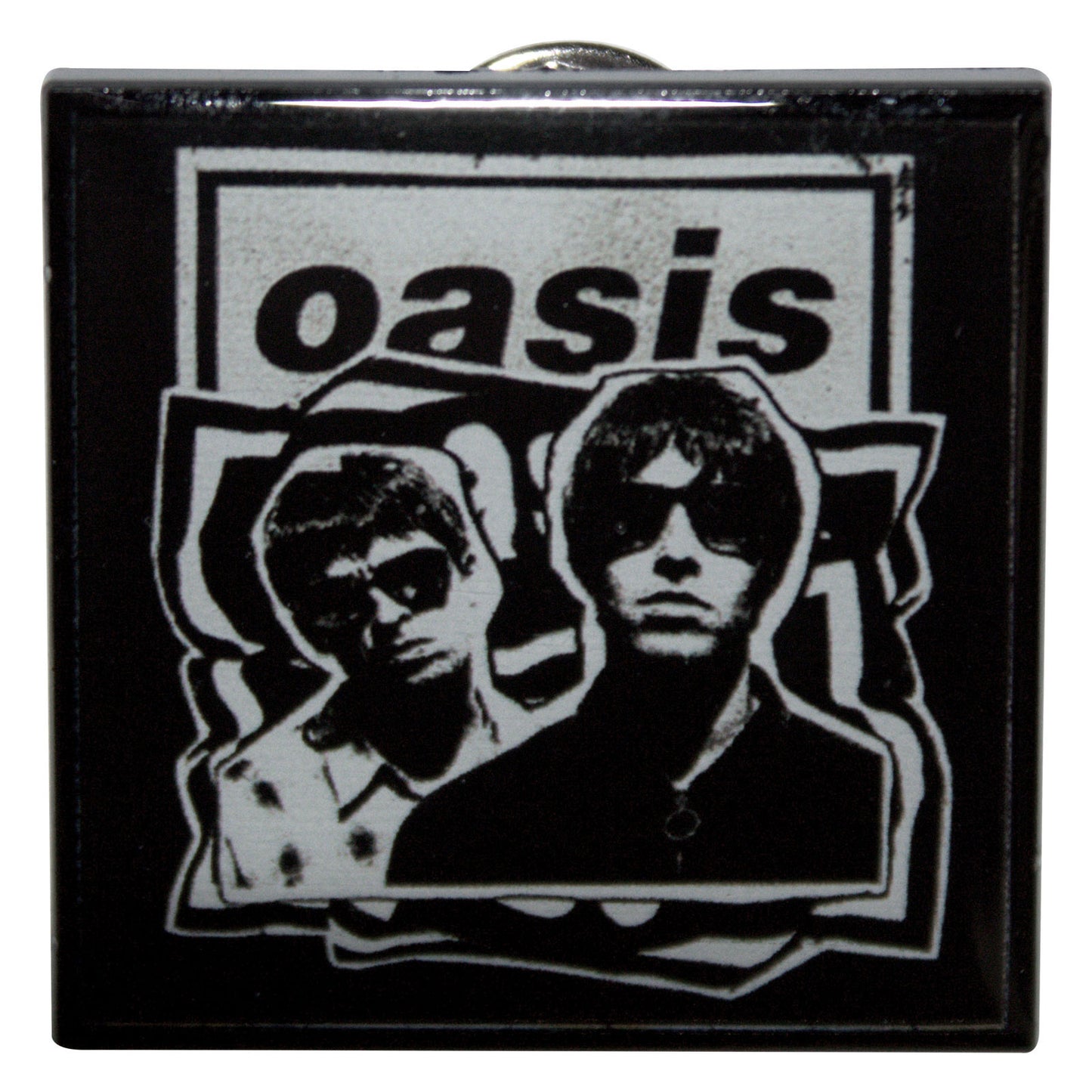 Oasis Paper Cut-out Photo Pewter Pin Badge