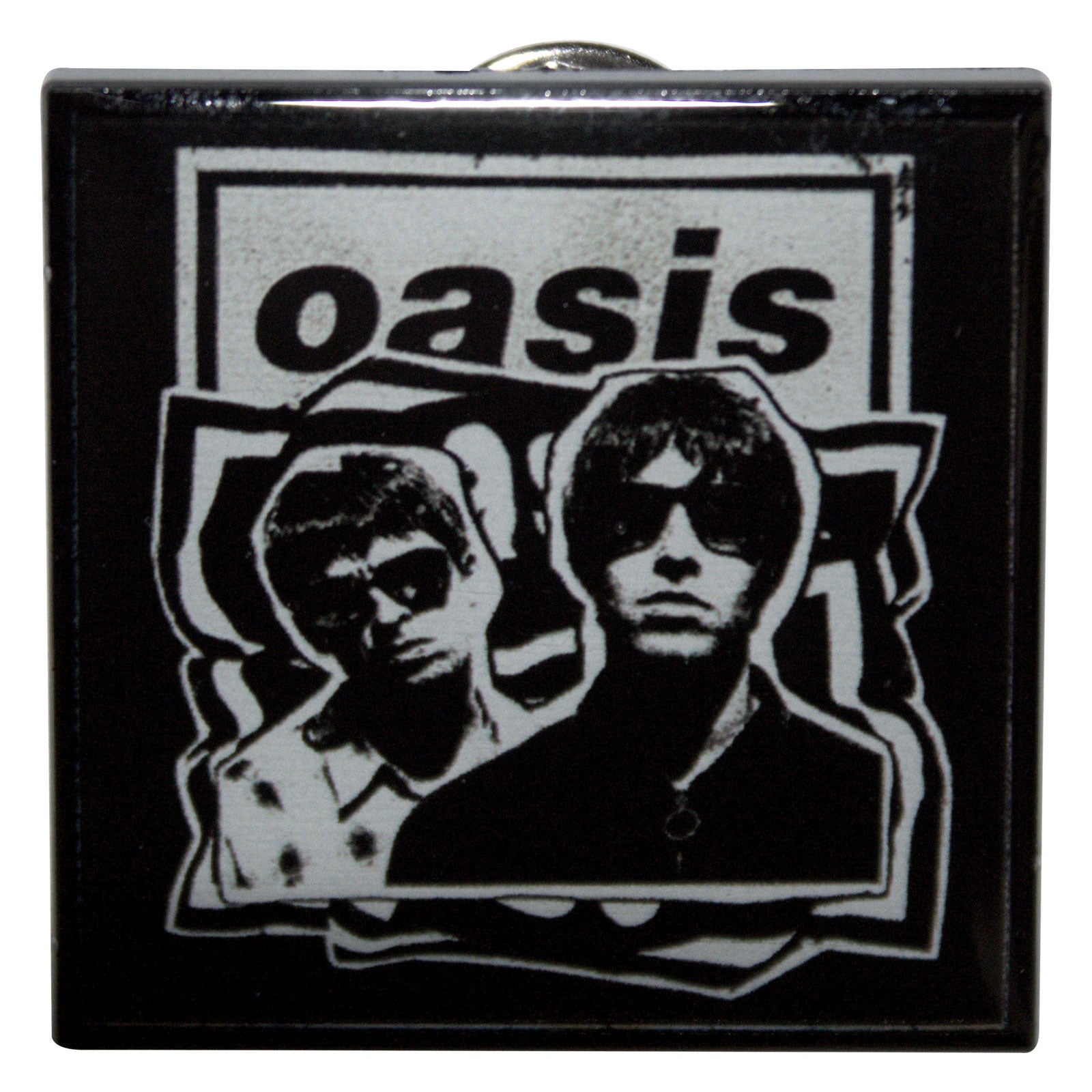 Oasis Paper Cut-out Photo Pewter Pin Badge