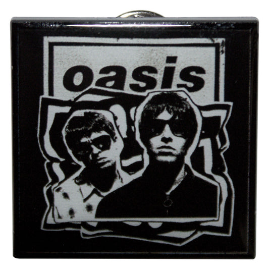 Oasis Paper Cut-out Photo Pewter Pin Badge