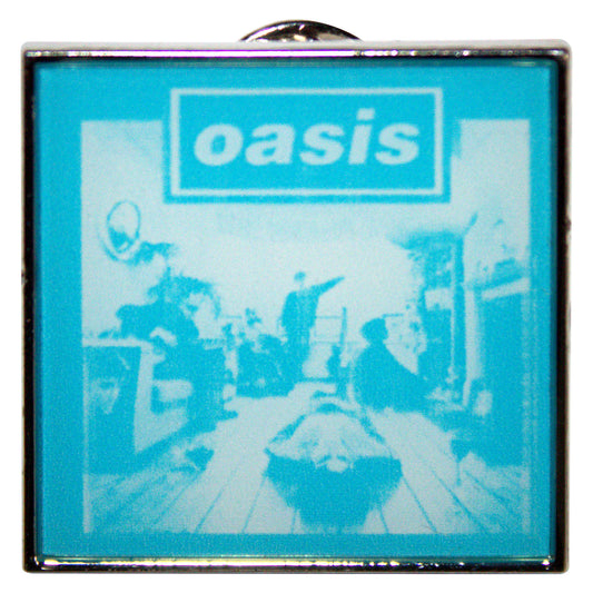 Oasis Definitely Maybe Blue Tone Pewter Pin Badge