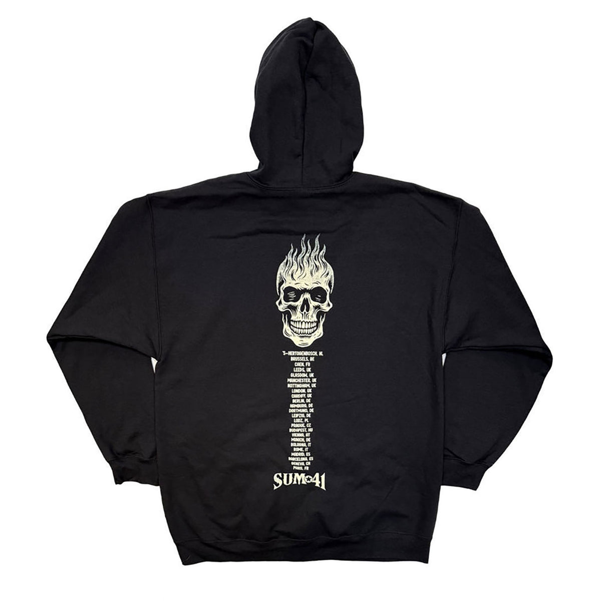 Sum 41 Tour '24 Pt.2 Pocket Logo & Skull Zippered Hooded Sweatshirt Back