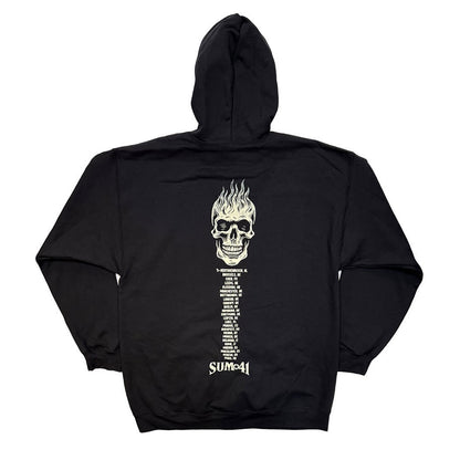 Sum 41 Tour '24 Pt.2 Pocket Logo & Skull Zippered Hooded Sweatshirt Back
