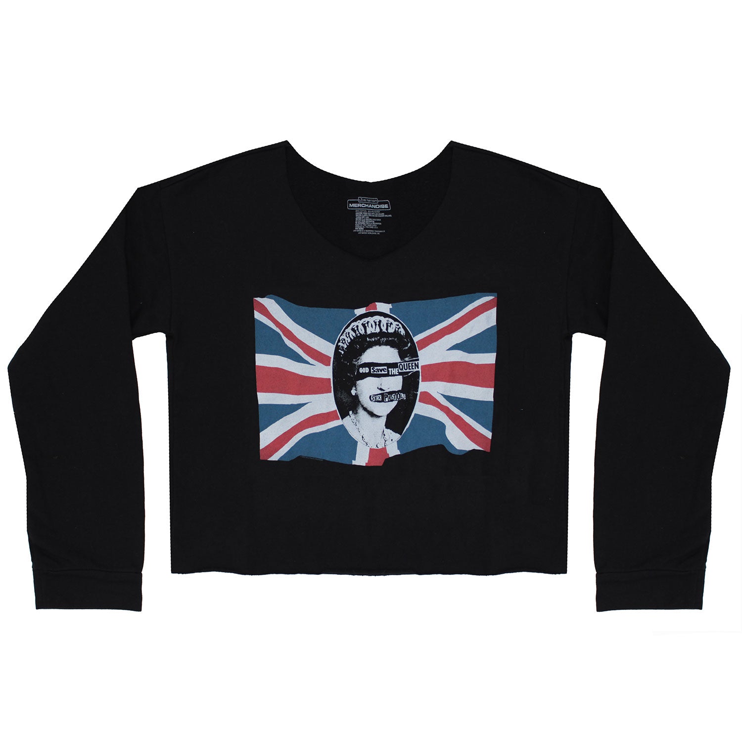 Sex Pistols God Save The Queen Long Sleeve Crop Top Junior Top
