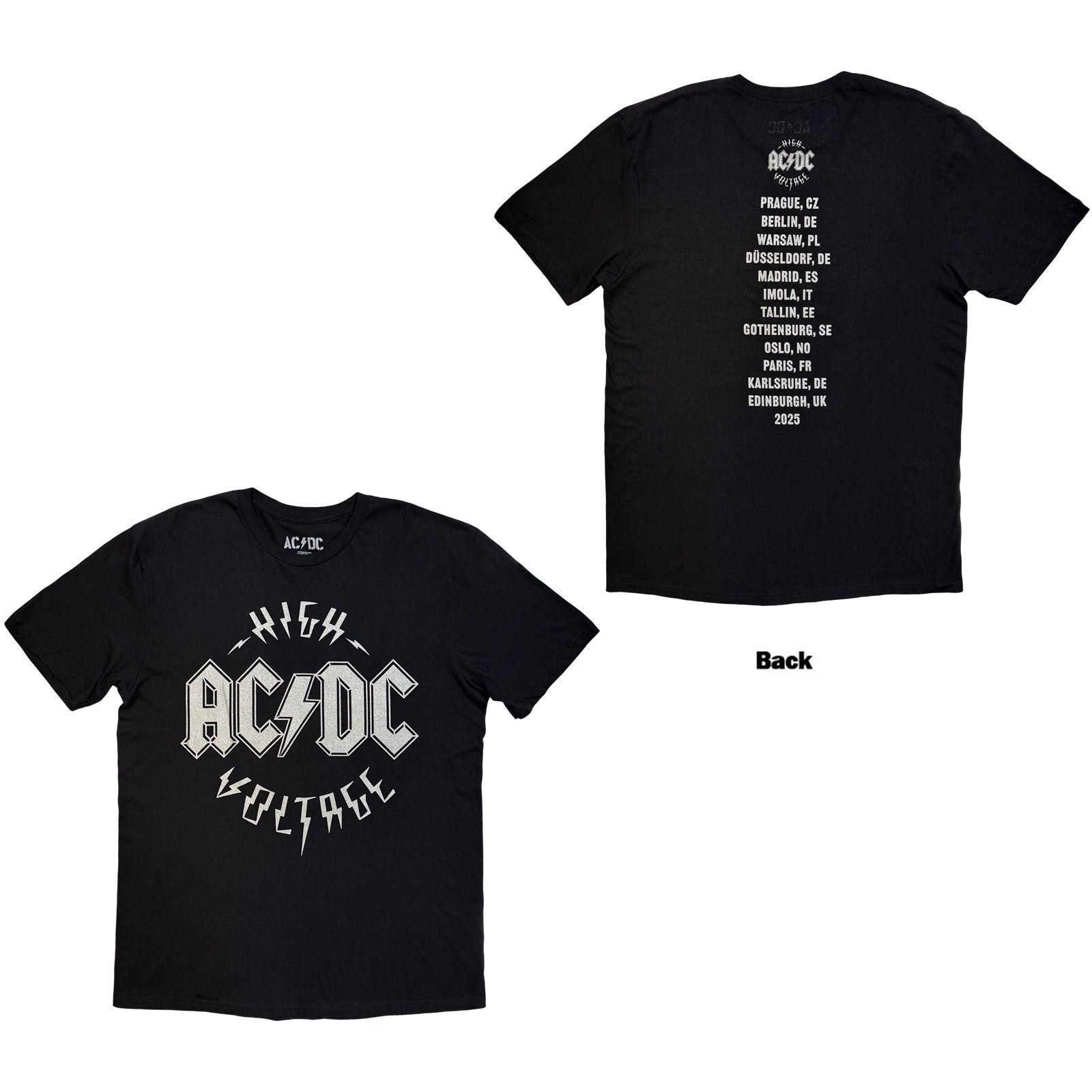 AC/DC Silver High Voltage Eu Tour '25 T-shirt