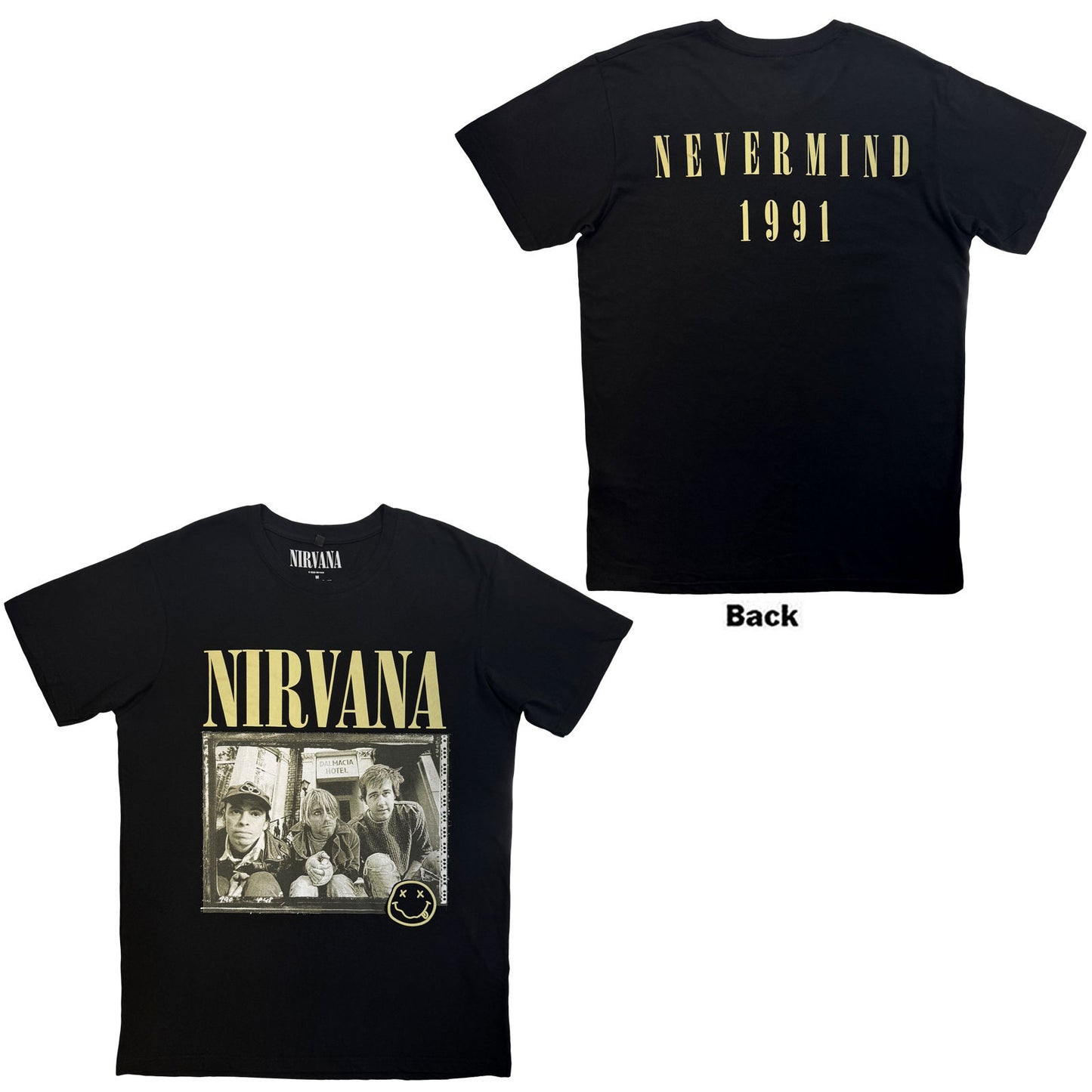 Nirvana Nevermind '91 Hotel Photo Vintage T-shirt Front