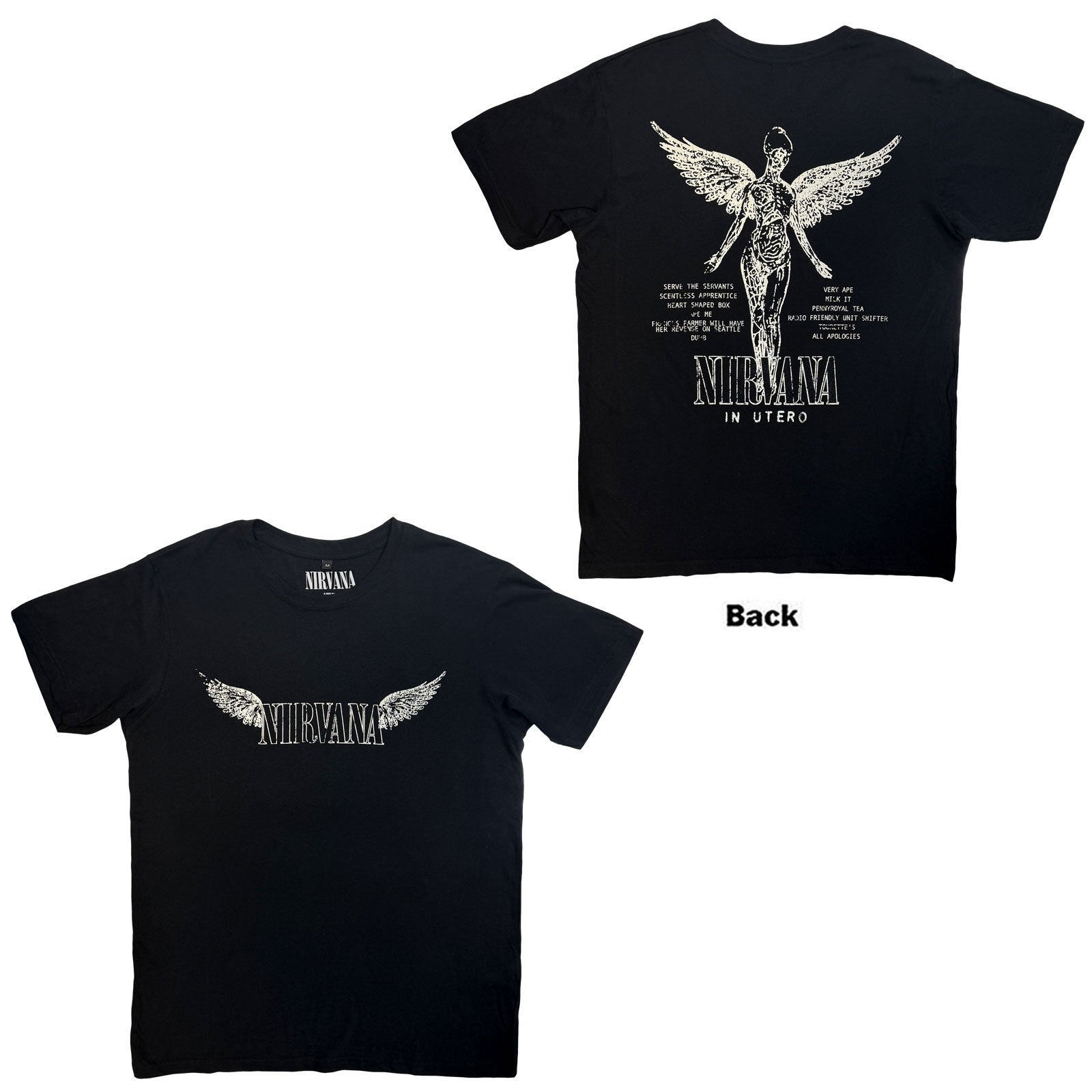 Nirvana In Utero Tracklist Vintage T-shirt
