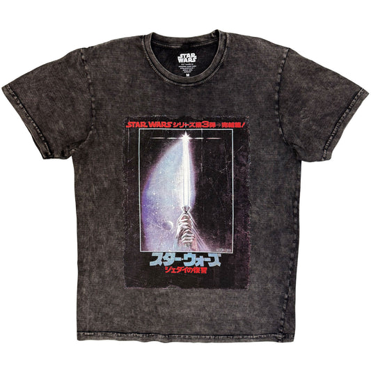 Star Wars Rotj Japanese Poster Stone Wash T-shirt