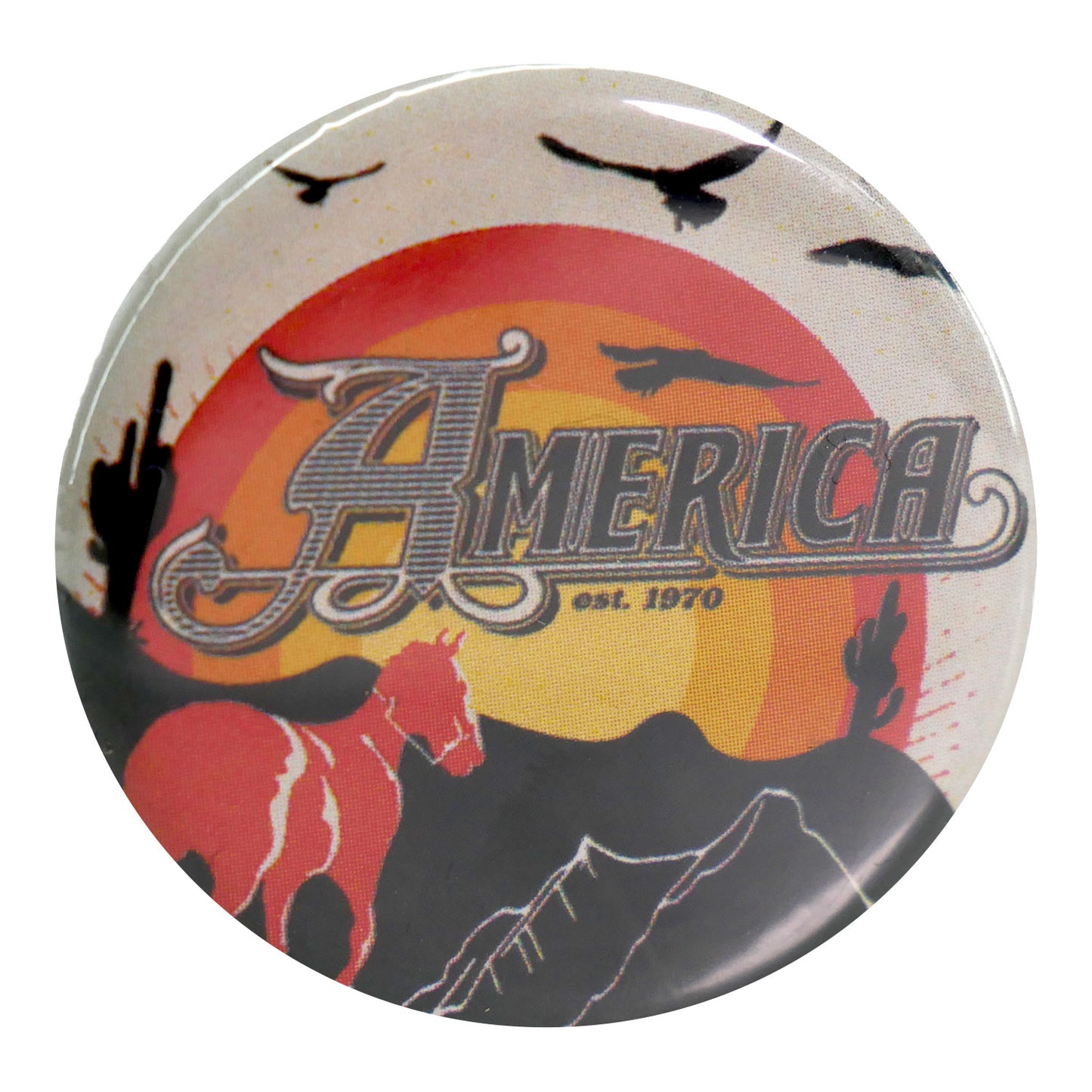 America America Desert Sunset Button