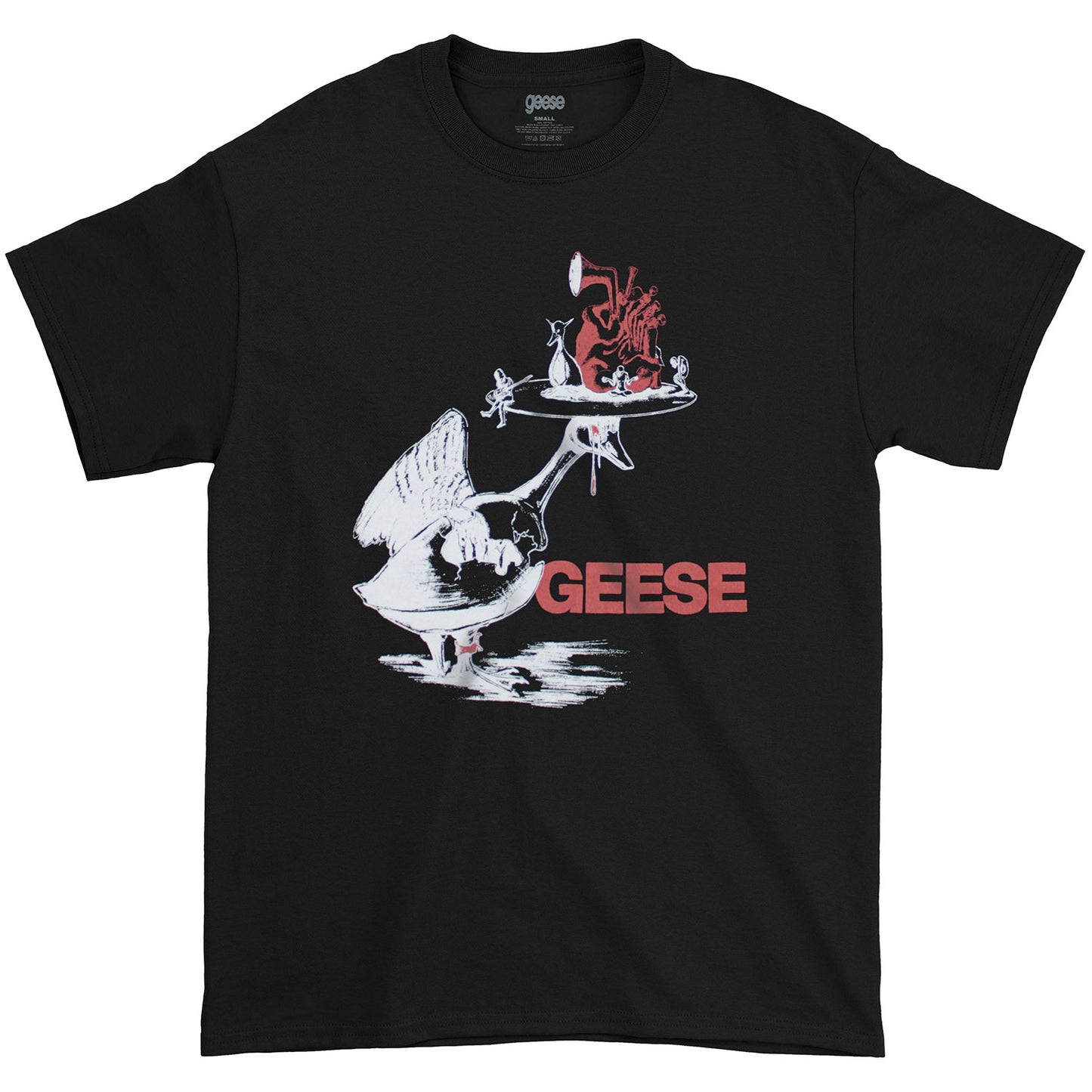 Geese Head On Platter T-shirt Front
