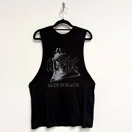 AC/DC Back In Black Bell Tank Top Mens Tank Front