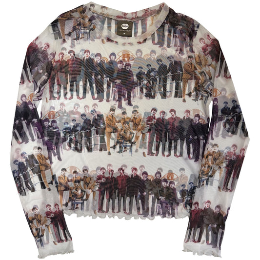 Beatles Beatles Anthology Colours Repeat Mesh Crop Top Girls Jr